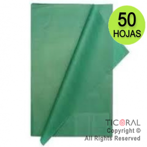 PAPEL SEDA BARRILETE COLOR 50X70 CM -50 HOJAS VERDE X 1